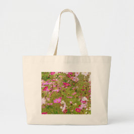 Fält i Rosa Flowers Jumbo Tygkasse