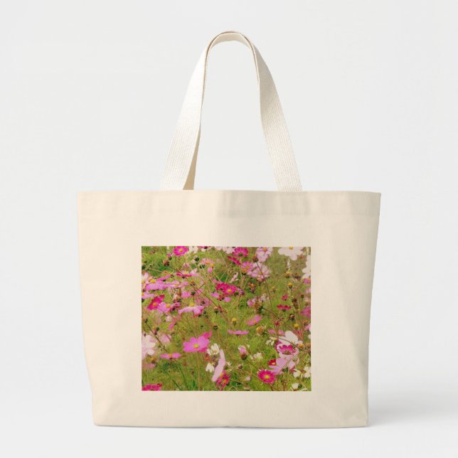Fält i Rosa Flowers Jumbo Tygkasse (Framsidan)