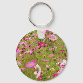 Fält i Rosa Flowers Nyckelring