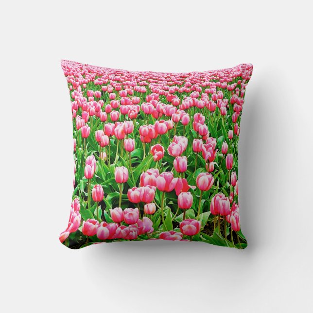 Fält i Rosa Tulips Kudde (Framsida)