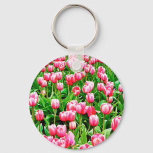 Fält i Rosa Tulips Nyckelring