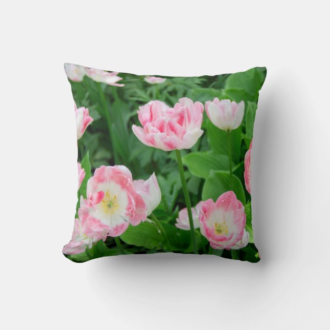 Fält i rosa tulpaner kudde (Framsida)