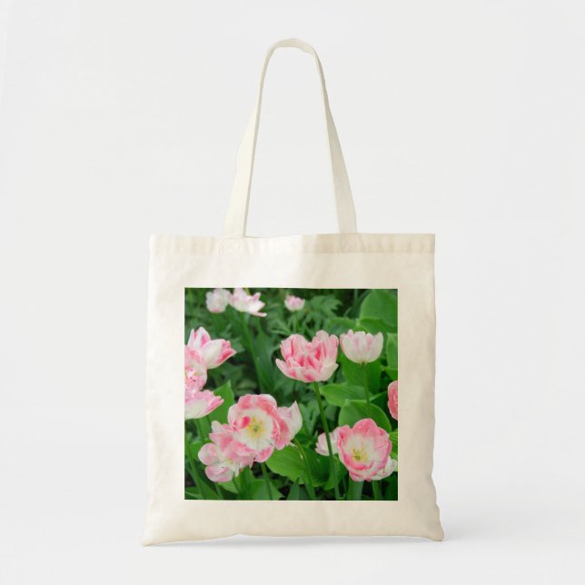 Fält i rosa tulpaner tygkasse (Framsidan)