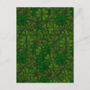 Fält i Shamrocks Digital Art Mönster St Patricks Helg Vykort