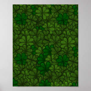 Fält i Shamrocks Digital Art Mönster St Patricks Poster