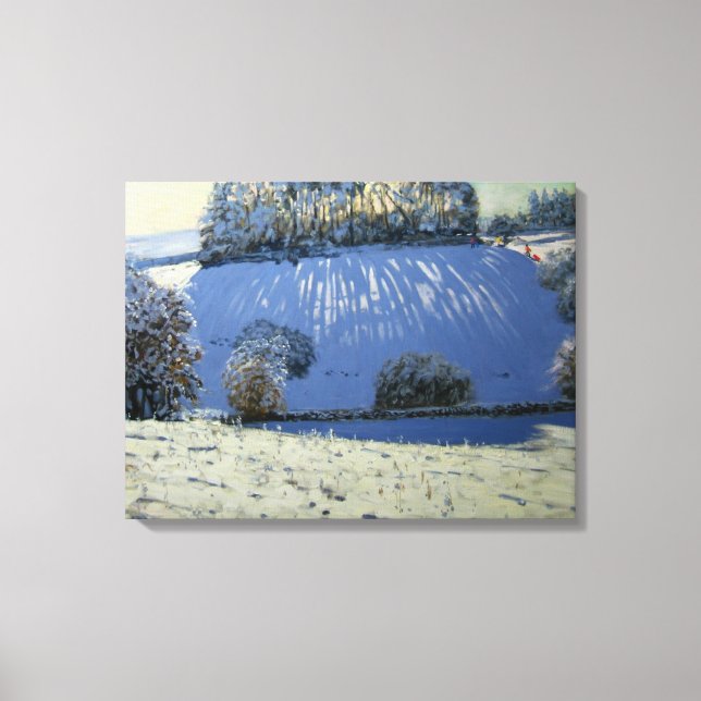 Fält i skuggor nära Youlgrave Derbyshire Canvastryck (Framsida)