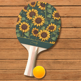 Fält i Solblommor Monogram Pingisracket