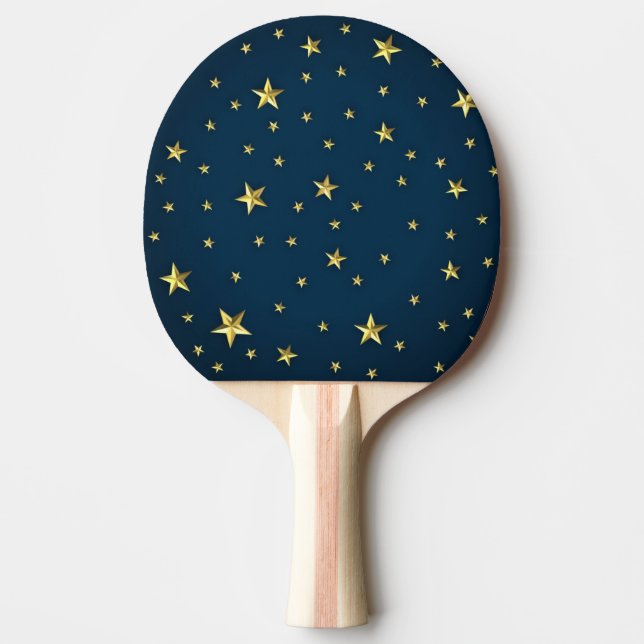 Fält i Stars på Deep Midnight Blå himmel Pingisracket (Framsidan)