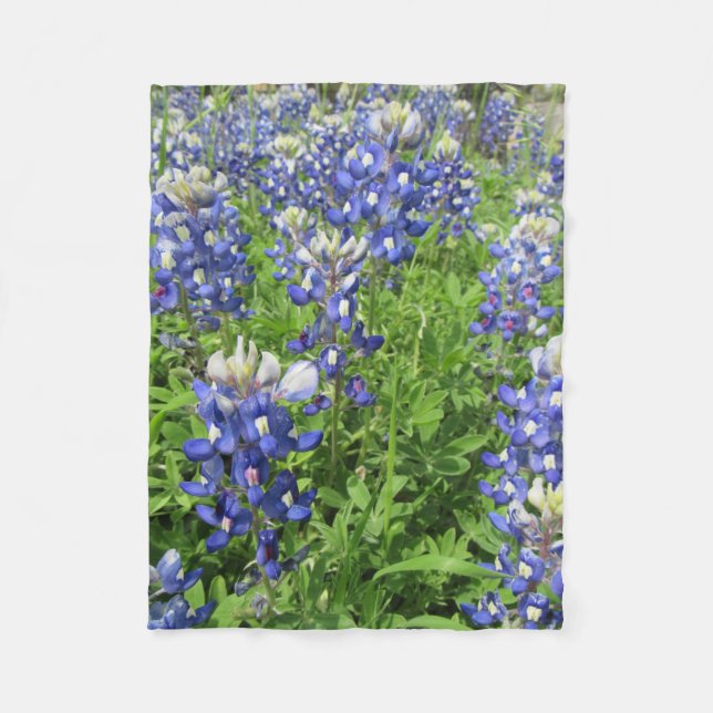 Fält i Texas Bluebonnets Fleecefilt (Framsidan)