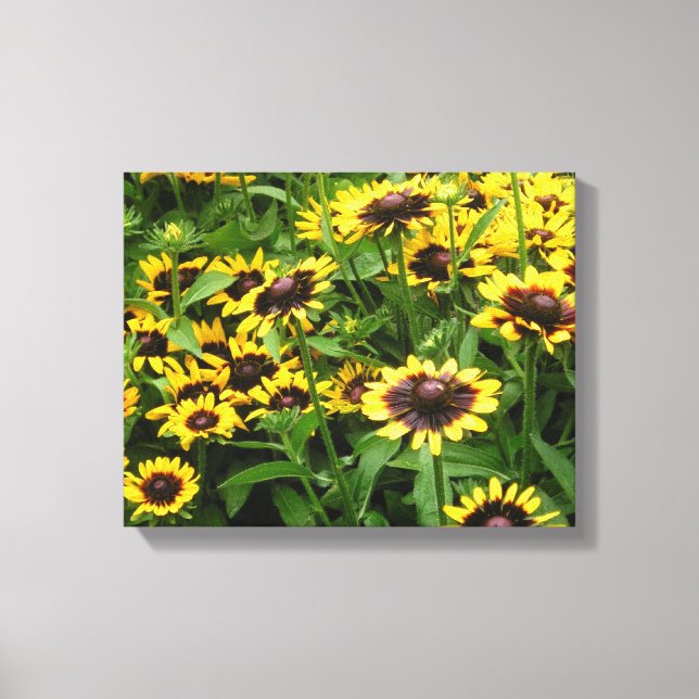Fält i Tiger Öga Flowers Wrapped Canvas (Framsida)