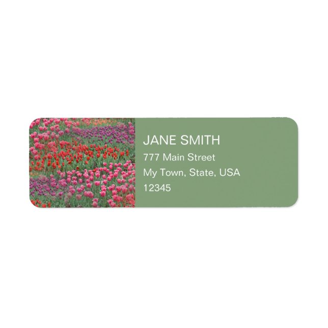 Fält i tulpaner returadress etikett (Framsidan)