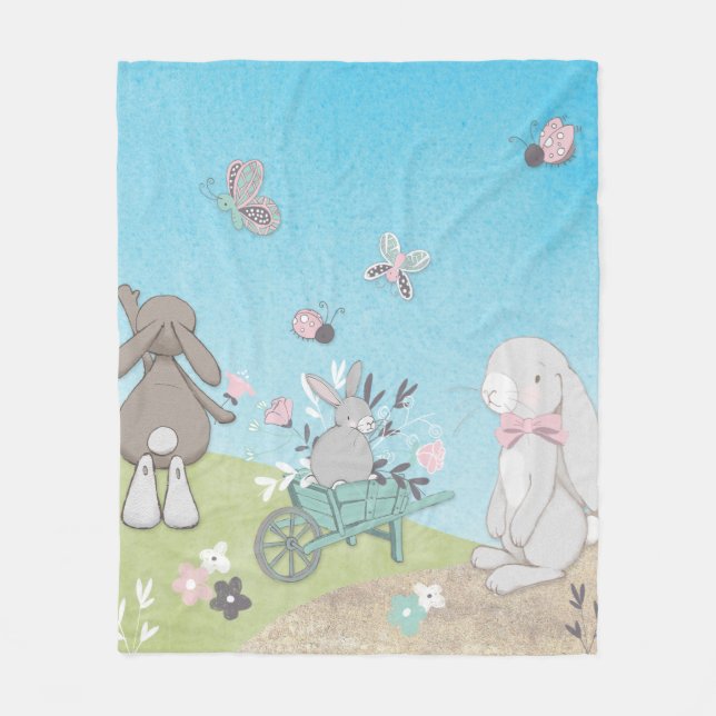 Fält i vår bunnies fleecefilt (Framsidan)
