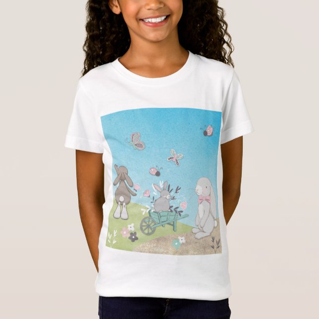 Fält i vår bunnies t shirt (Framsida)