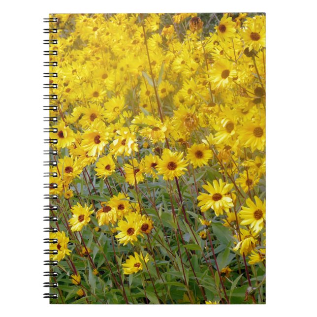 Fält i Vibrant Gula blommor Anteckningsbok (Framsidan)