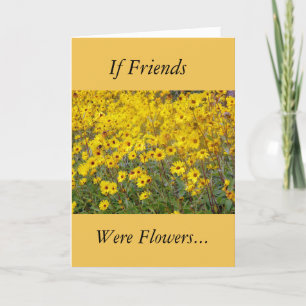 Fält i Vibrant Gula blommor Vänskap Kort