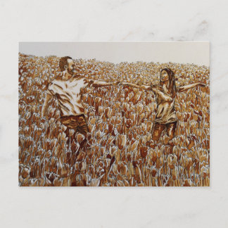 Fält i vykort för tulpankaffe och bläck