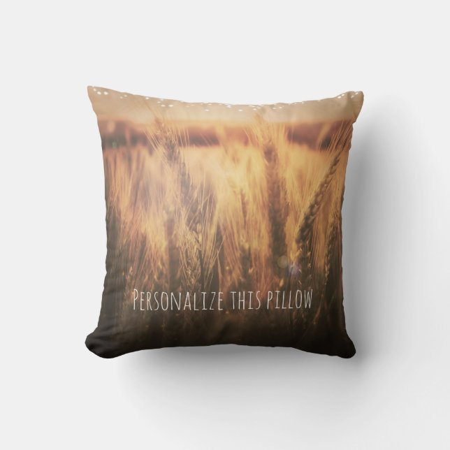 Fält i Wheat Rustic Land Chic Farmhouse Kudde (Framsida)
