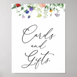 Fält-kort och presentkort för Wildblomma Poster