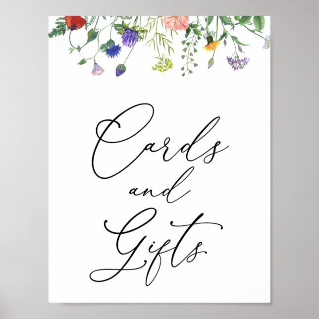 Fält-kort och presentkort för Wildblomma Poster (Framsidan)