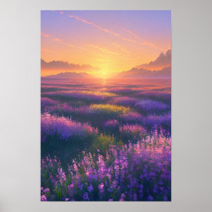 Fält Lila och Guld Poster