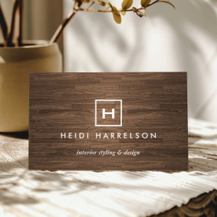 FÄLT LOGOTYP MED DIN INITIAL/ MONOGRAM PÅ BROWN WO VISITKORT