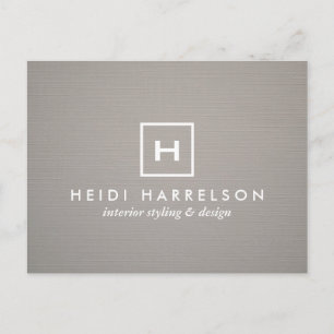 FÄLT LOGOTYP MED DIN INITIAL/ MONOGRAM på GRÅTT LI Vykort