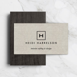 FÄLT LOGOTYP MED DIN INITIAL/ MONOGRAM PÅ TAN LINE VISITKORT