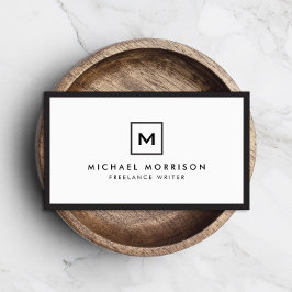 FÄLT LOGOTYP med DIN INITIAL/MONOGRAM, svart/vit Visitkort