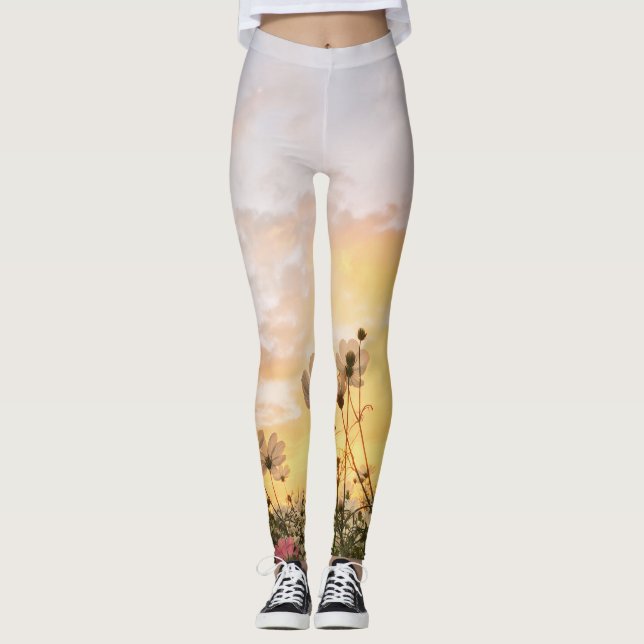 fält med blommor leggings (Framsida)