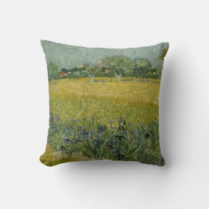 Fält med blommor nära Arles American MoJo Pillow Kudde