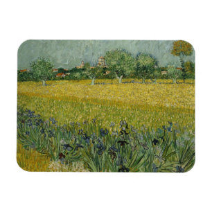 Fält med blommor nära Arles Premium Magnet