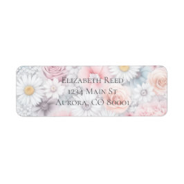 Fält med blomningar Elegant dämpad klassisk blomst Returadress Etikett
