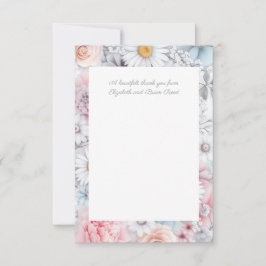 Fält med blomningar Elegant dämpad klassisk blomst Tack Kort
