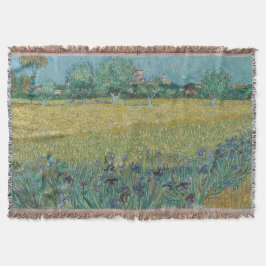 Fält med irisar nära Arles Vincent Van Gogh Filt