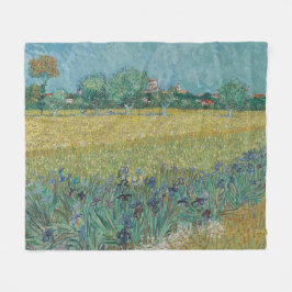 Fält med irisar nära Arles Vincent Van Gogh Fleecefilt
