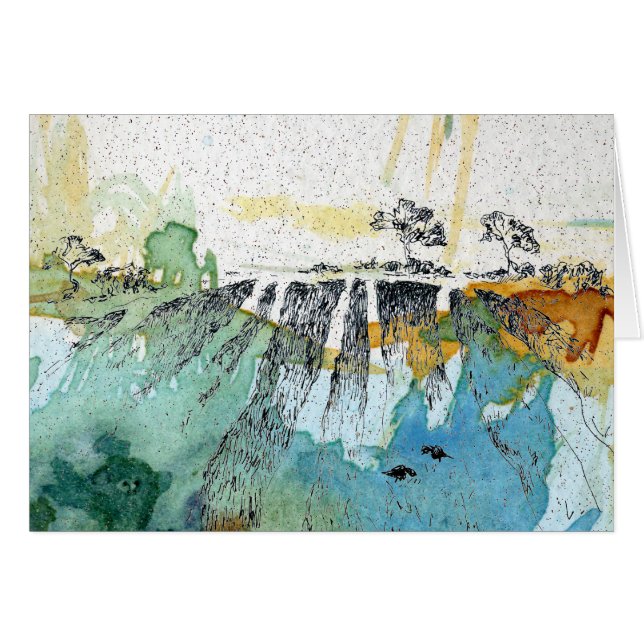 Fält med Kråkor av Alexandra Cook alias Linandara Hälsningskort (Framsidan Horizontal)