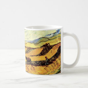 Fält med plogman och kvarn av Vincent van Gogh Kaffemugg