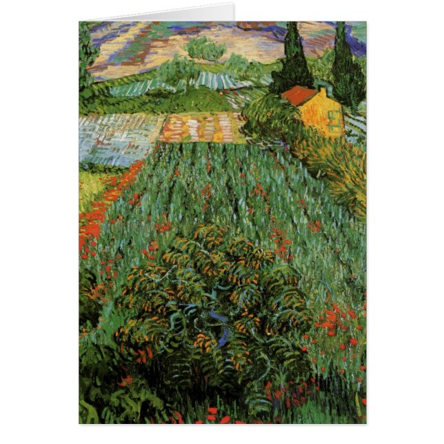 Fält med Poppies från Vincent van Gogh Hälsningskort (Framsidan)