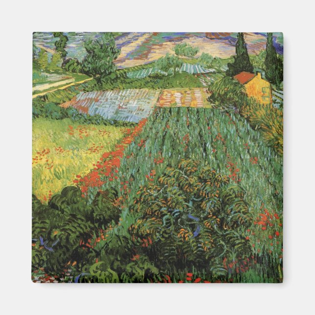 Fält med Poppies från Vincent van Gogh Magnet (Framsidan)