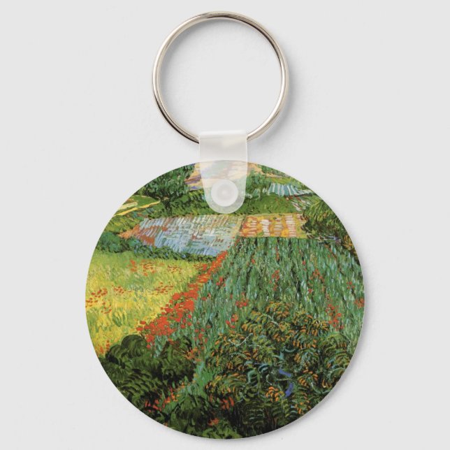 Fält med Poppies från Vincent van Gogh Nyckelring (Framsida)