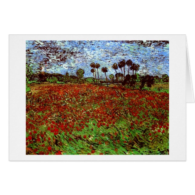 Fält med poppies Van Gogh Fine Art Hälsningskort (Framsidan Horizontal)