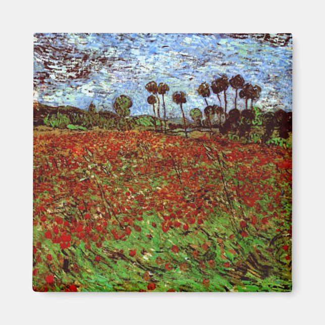 Fält med poppies Van Gogh Fine Art Magnet (Framsidan)