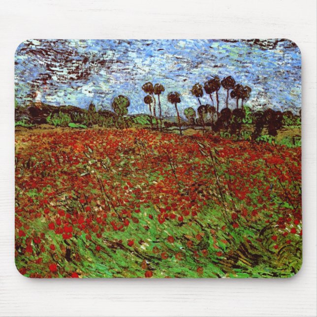 Fält med poppies Van Gogh Fine Art Musmatta (Framsidan)
