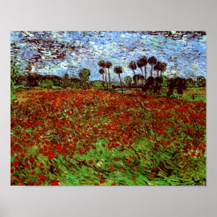 Fält med poppies Van Gogh Fine Art Poster