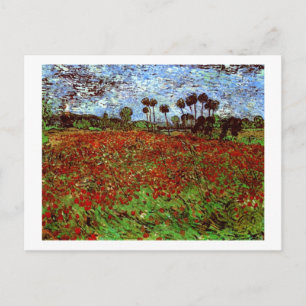 Fält med poppies Van Gogh Fine Art Vykort
