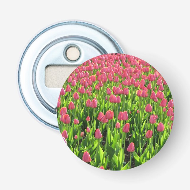 Fält med rosa tulpaner flasköppnare (Framsidan)