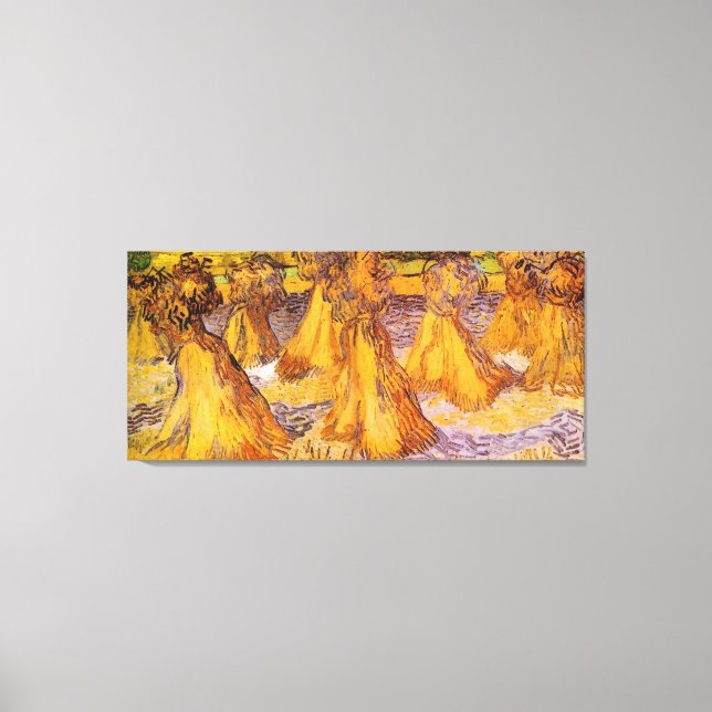 Fält med säckar av vete av Van Gogh. Canvastryck (Framsida)