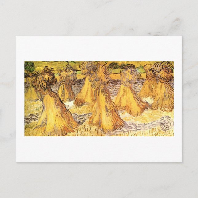 Fält med säckar av vete Van Gogh Fine Art Vykort (Framsida)