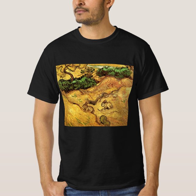 Fält med två kaniner av Vincent van Gogh T Shirt (Framsida)