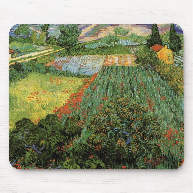 Fält med vallmo av Vincent van Gogh Musmatta (Framsidan)